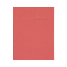 9x7" Exercise Book 32 Page, Top Half Plain/Bottom Half 15mm Ruled, Red - Pack of 100